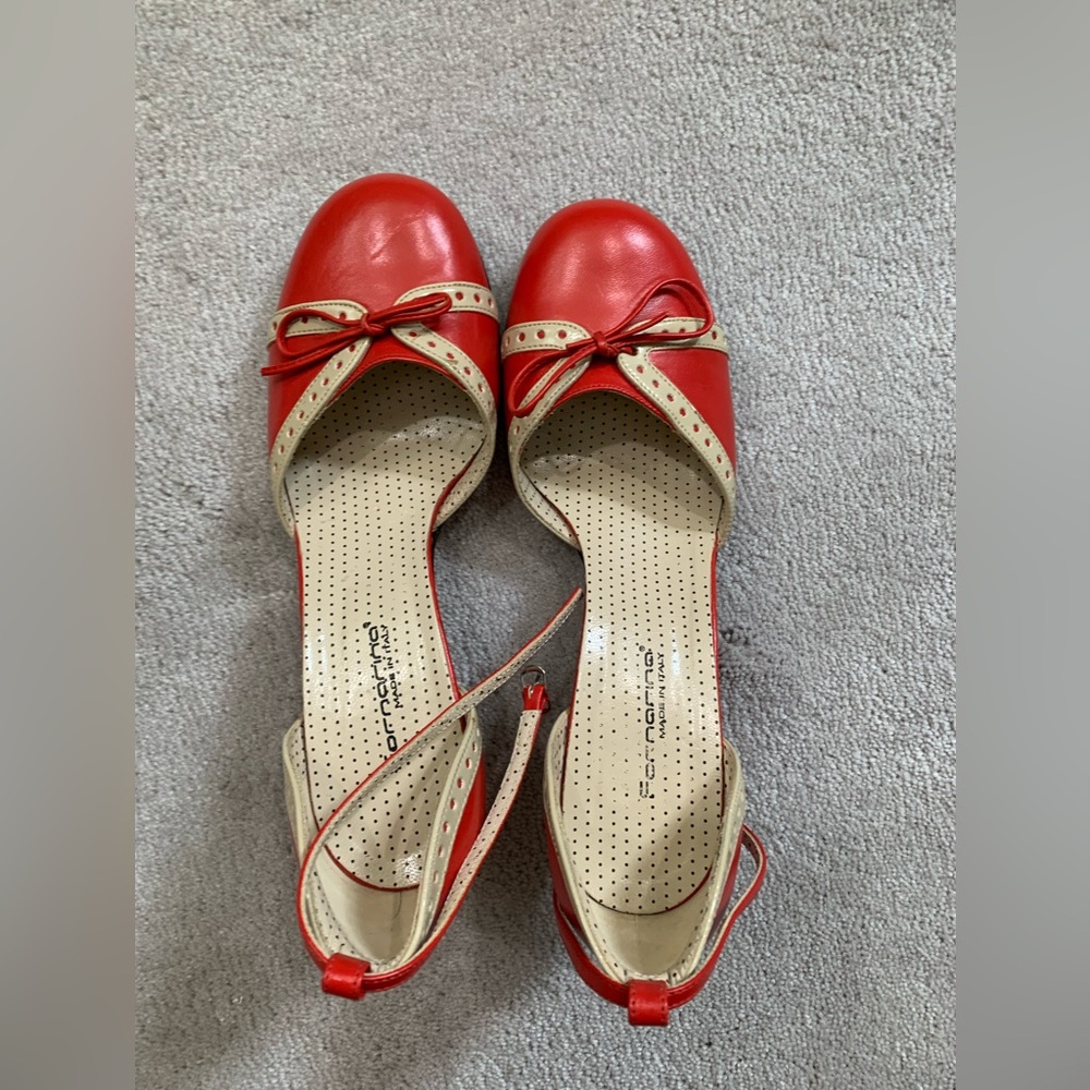 Red and Cream Women's Shoes Size 40